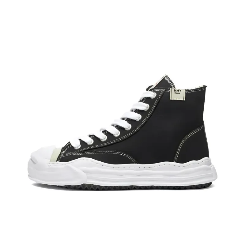 MIHARA YASUHIRO Hank High Top Stylish Skateboarding Shoes Unisex Black-0