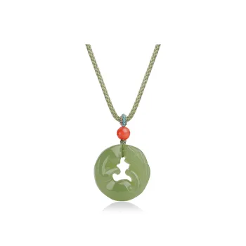 YINXIANGMOU Hetian Jade Necklaces Pale Greenish White Jade Women's