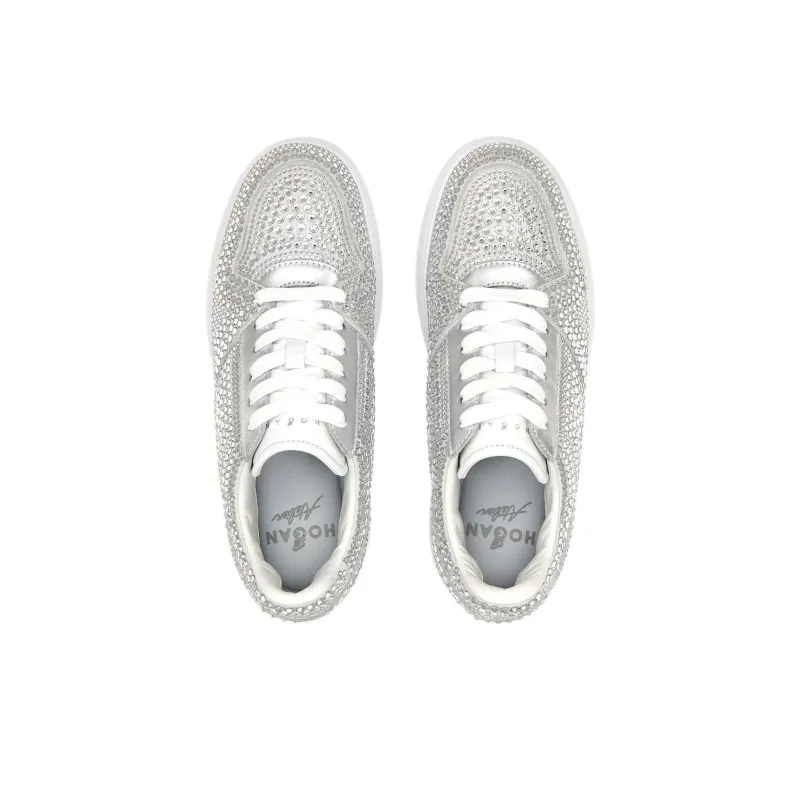 HOGAN Skyscraper Low-Top Skateboard Shoes Women's Silver-4