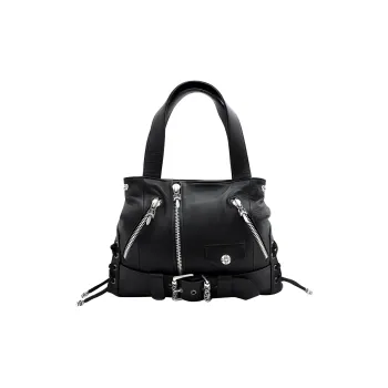 Chrome Hearts Leather Tote Bag Shopping Bag Handbag Women's Black