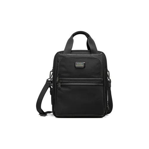 HORSEMEN Elastic Nylon With Cow Leather Shoulder Bag Crossbody Bag Handbag Large Size Men's Black