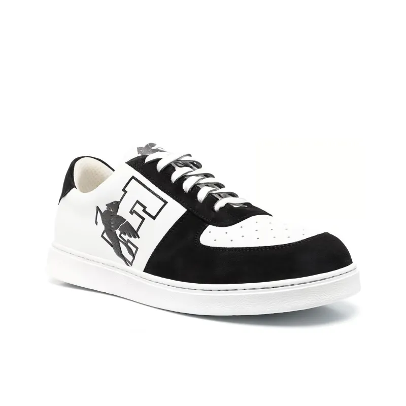 ETRO Low-Top Stylish Skateboarding Shoes Men's Black White-2