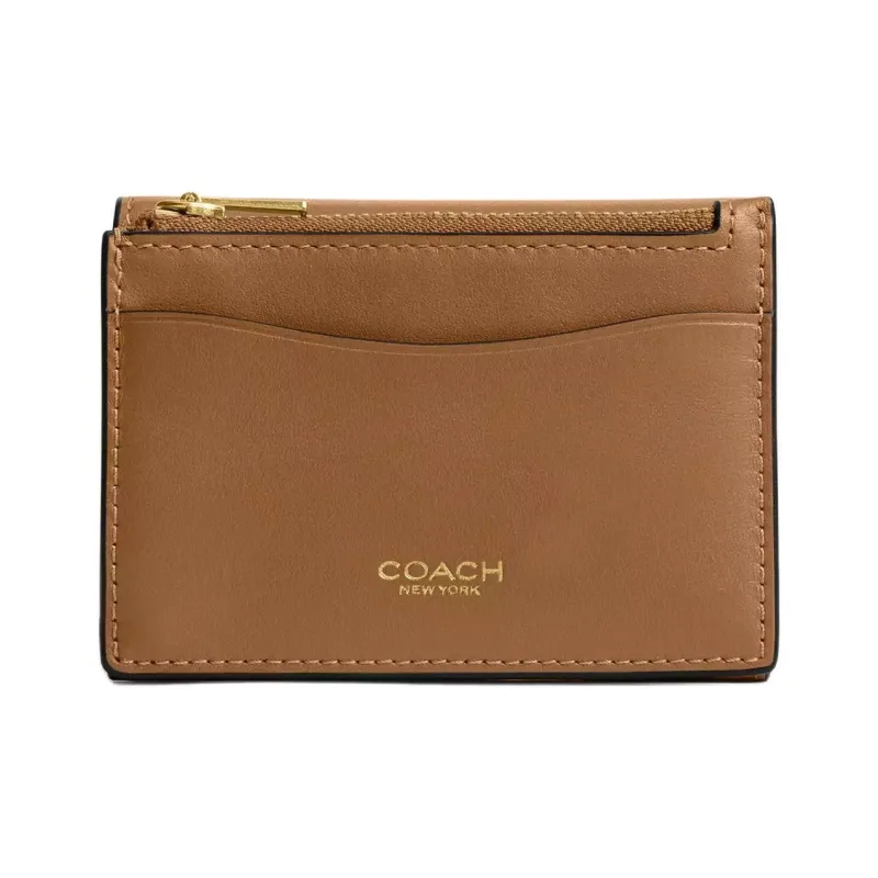 COACH Calfskin Wallet Mini Women's Honey Brown-1