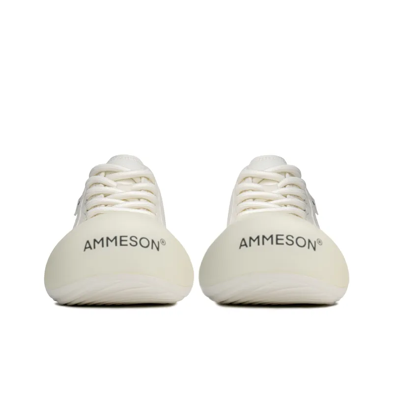AMMESON Anti Slip Wear Resistant Low Top Skateboard Shoes Women's Pearl White-3