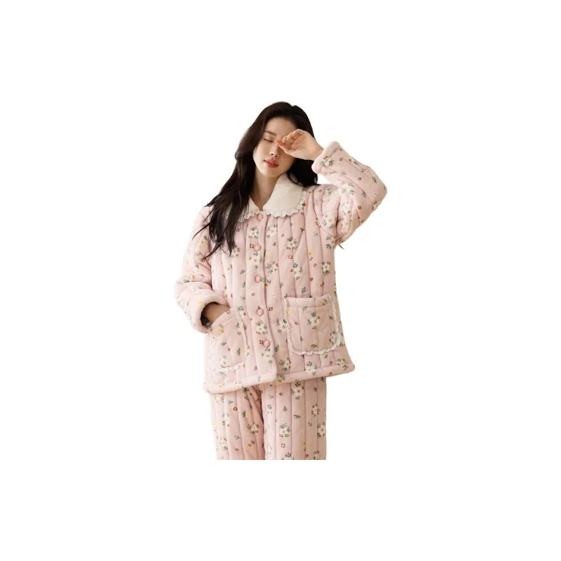 FENTENG Pajama Set Women's Cute Pink-1