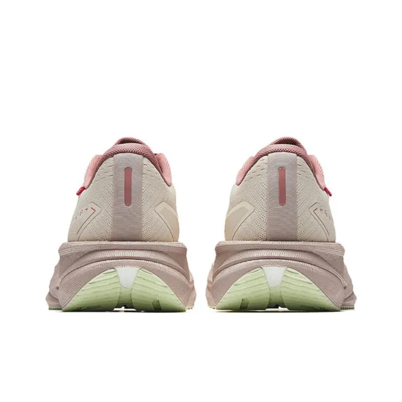 Anta Cushioning Wear Resistant Rebound Low Top Casual Running Shoes Women's Beige Pink-3