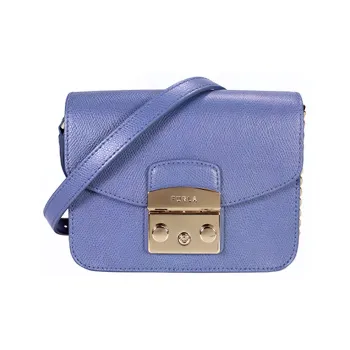 Furla Cow Leather Chain Bag Small Square Bag Shoulder Bag Crossbody Bag Women's Blue