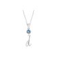 Plain Chain+Pendant+Crystal Diamond Blue+Letter D