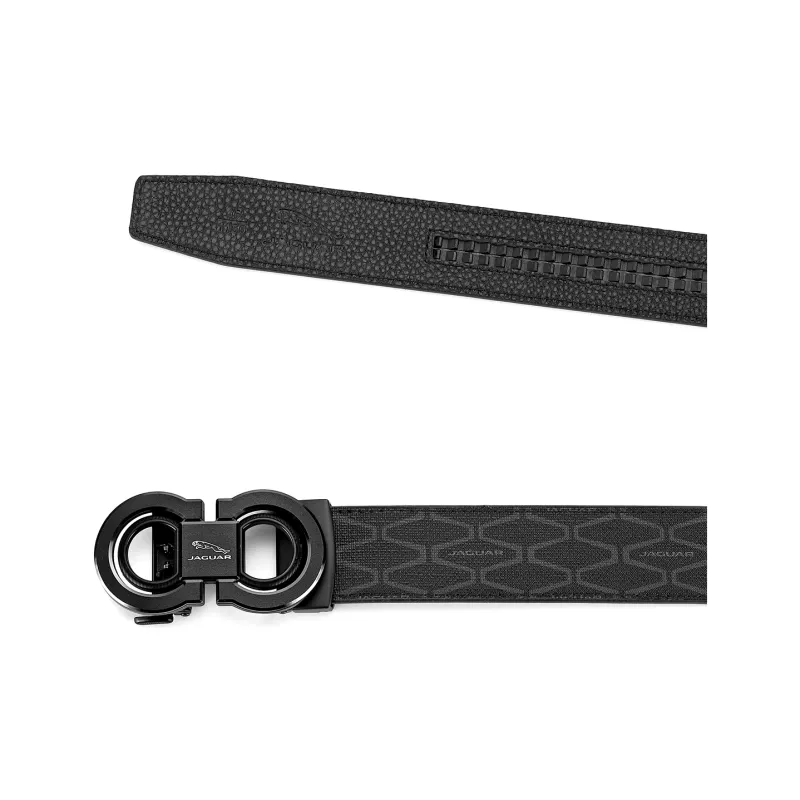 JAGUAR PVC Leather Belts Men's Black Width  3.5cm-5