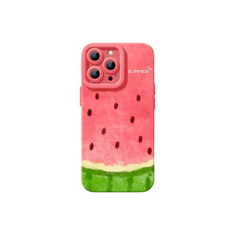 Wei Xin Silicone Material Fun Summer Watermelon Phone Cases Compatible With IPhone 16/15 Pro Max/Apple 13/14 Pro/Max-3