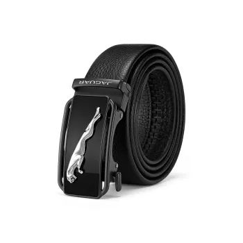 JAGUAR Cow Leather Leather Belts Men's Black Width 35.0mm