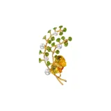 Pearl Butterfly Brooch-Gold