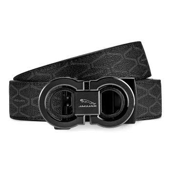 JAGUAR PVC Leather Belts Men's Black Width  3.5cm