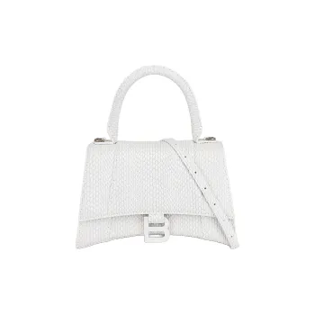 Balenciaga Hourglass Leather Hourglass Bag Shoulder Bag Crossbody Bag Handbag Small Size Women's White