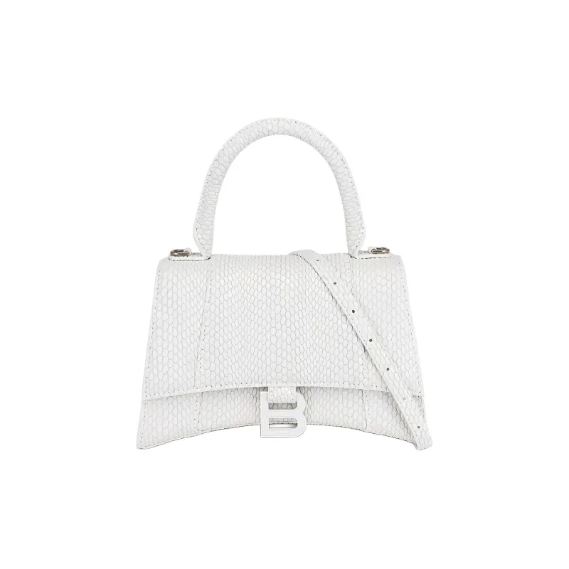 Balenciaga Hourglass Leather Hourglass Bag Shoulder Bag Crossbody Bag Handbag Small Size Women's White-0