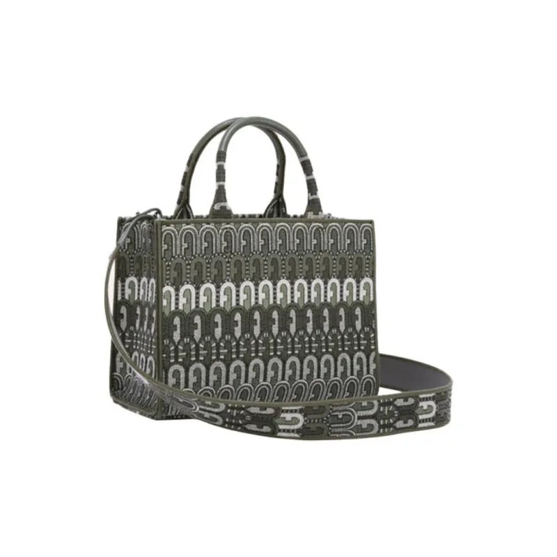Furla Opportunity Fabric Tote Bag Shopping Bag Shoulder Bag Crossbody Bag Handbag Small Size Women's Cactus Green-1