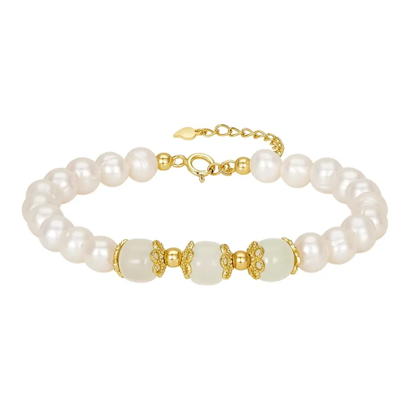 JAY Hetian Jade Bracelets Pale Greenish White Jade Women's-0