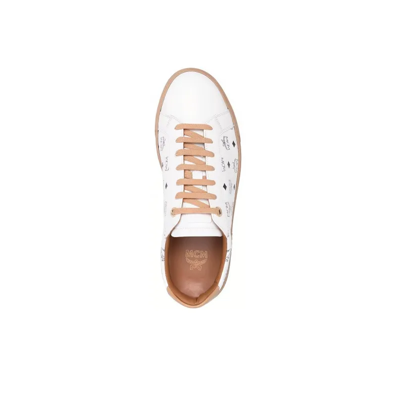 MCM Visetos Terrain Lo Skateboard Shoes Men's Beige-4