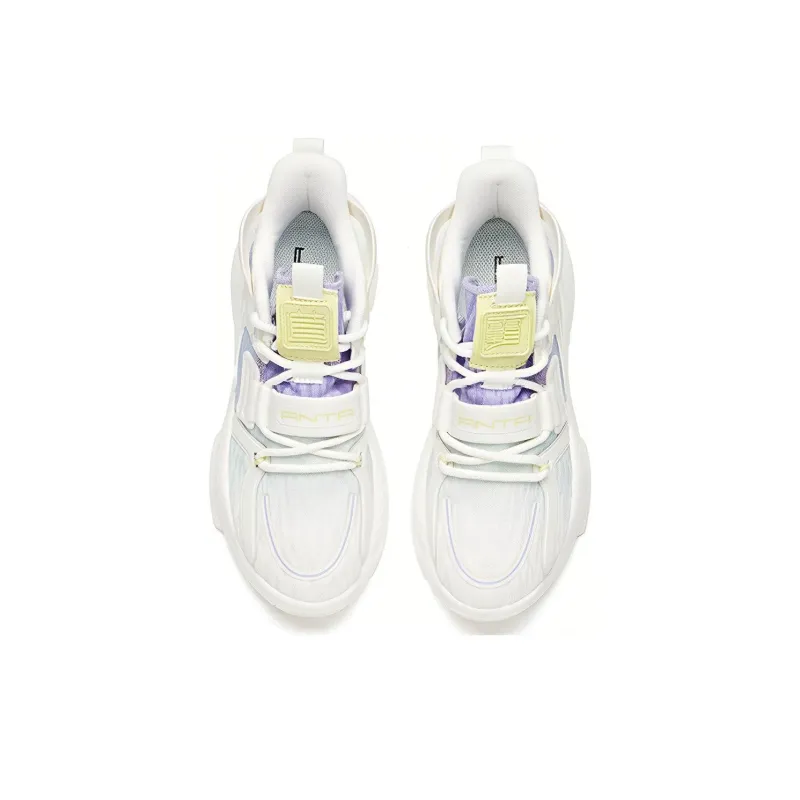 Anta Bastard 2.0 Life Collection Slip Resistant Coverage Mid Top Skateboard Shoes Women's Fluorescent Light Green-3