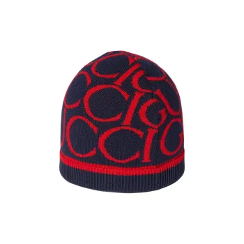 GUCCI Logo Intarsia Turn Up Hem Beanie