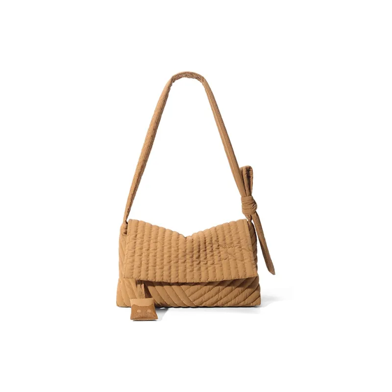 NOXXON Nylon Shoulder Bag Regular Women's Pink Apricot/Obsidian Black/Caramel-4