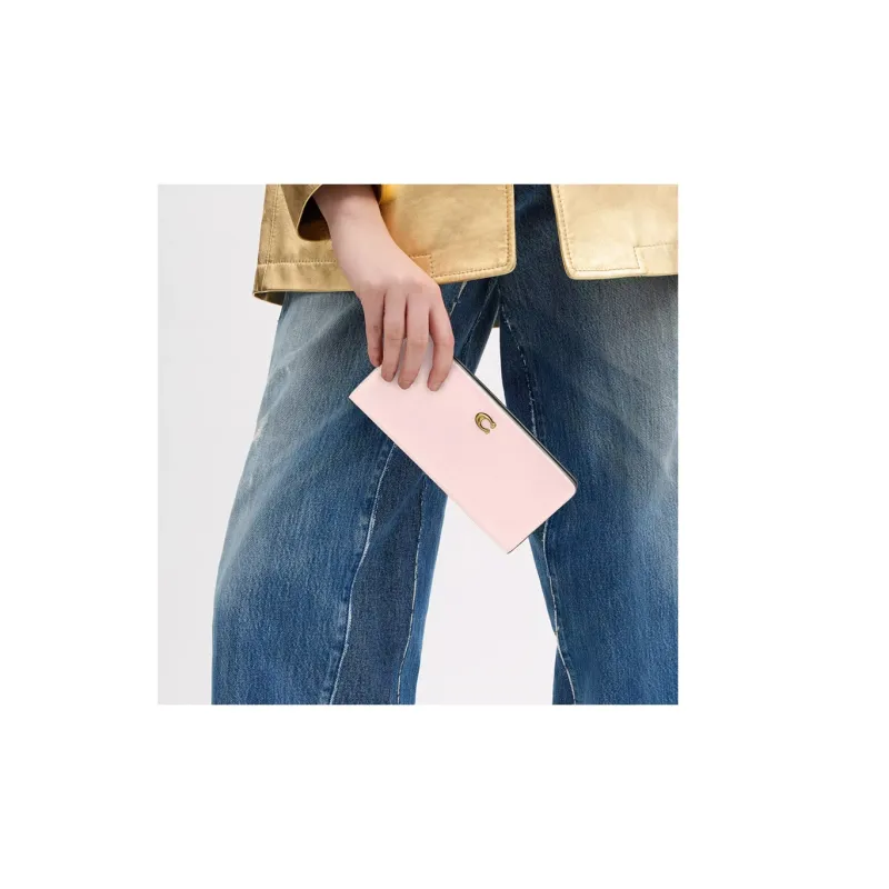 COACH Calfskin Wallet Small Size Women's Blush Color-3