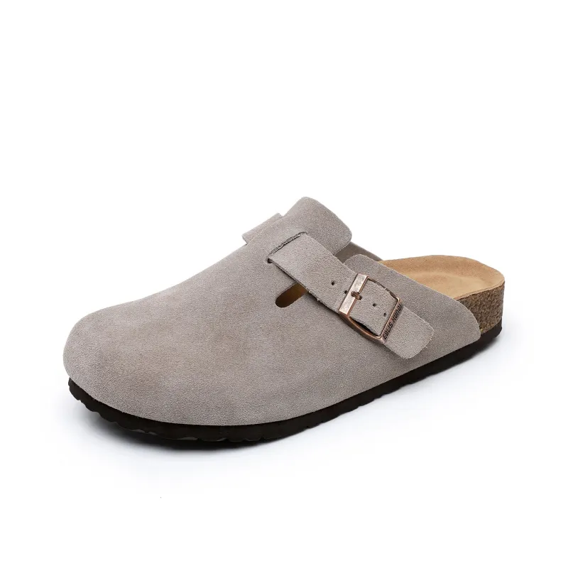 EBLIS HUNGI Cork Sole Slip-Resistant Abrasion-Resistant Wrap-toe Slippers Unisex-9