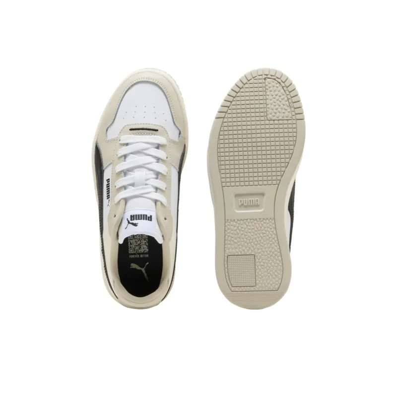 PUMA Carina Street Anti Slip Wear Resistant Low Top Skateboard Shoes Unisex Beige White Black-3
