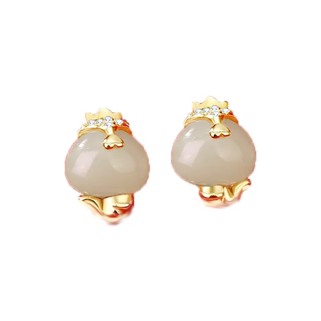 2801 S925 Silver Stud Earrings Women's-3