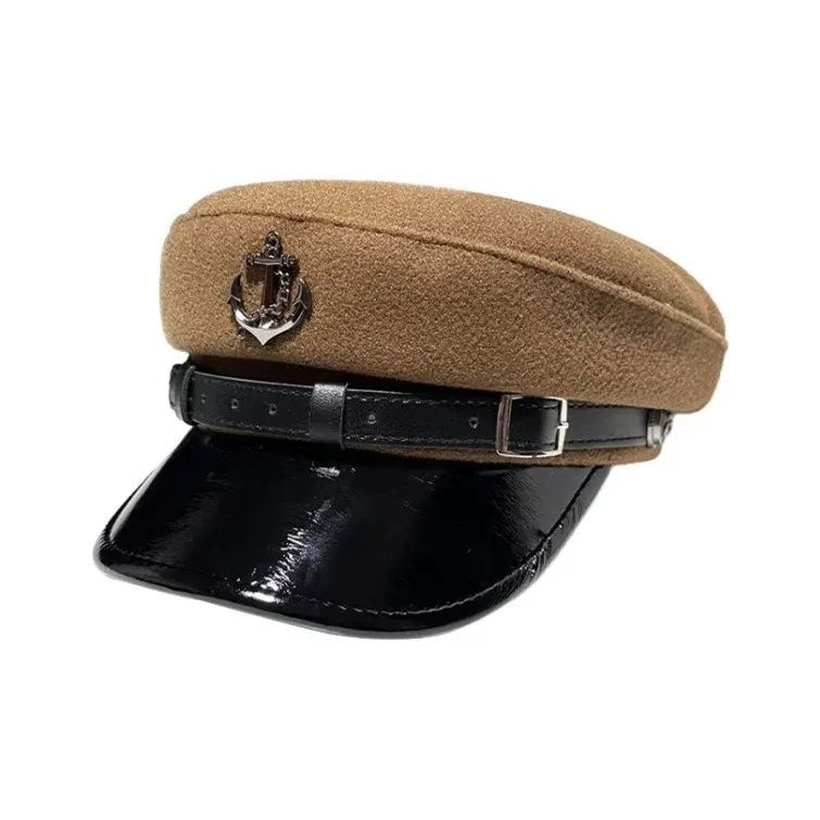 JKEM Leather/Polyester Painter Beret Women's-6