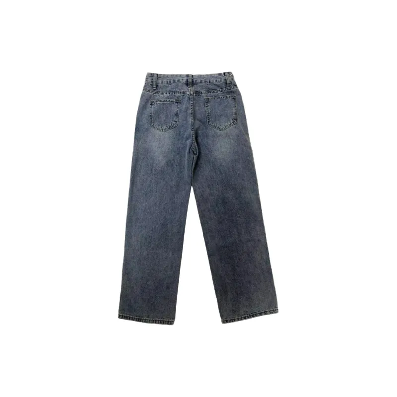 FAWENXIANGZI Jeans Women's Vintage Blue-1