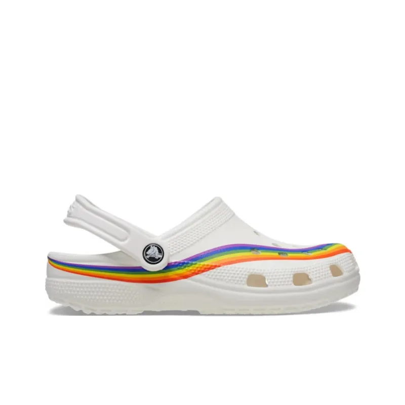 Crocs Classic Rainbow Dye Clog Clogs Unisex White-1