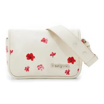 Desigual Eco Leather Crossbody Bag Shoulder Bag Small Size Women's Beige