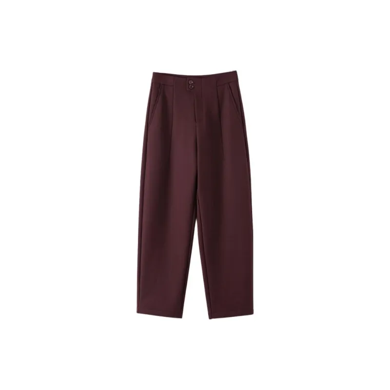 Late White Casual Pants Women's Ancora Red-2