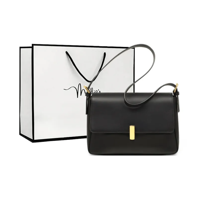MILLIE'S Synthetic Leather Crossbody Bag, Shoulder Bag Regular Women's Midnight Black-0
