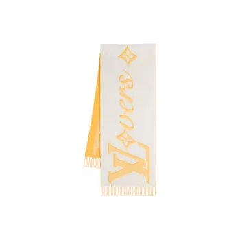 LOUIS VUITTON Sheep Wool Knit Scarves Men's White