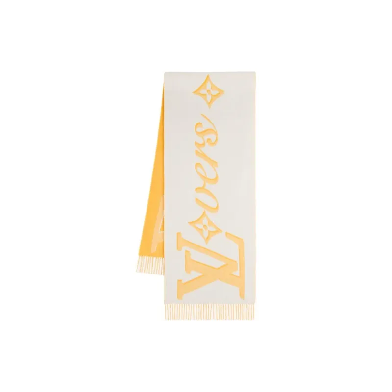 LOUIS VUITTON Sheep Wool Knit Scarves Men's White-0