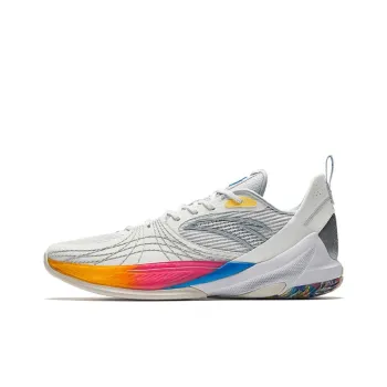 Anta Speed Decision 6 Anti Slip Wear Resistant Low Top Basketball Shoes Men's White Yellow