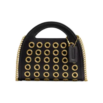 COACH Leather Handbag Mini Women's Black