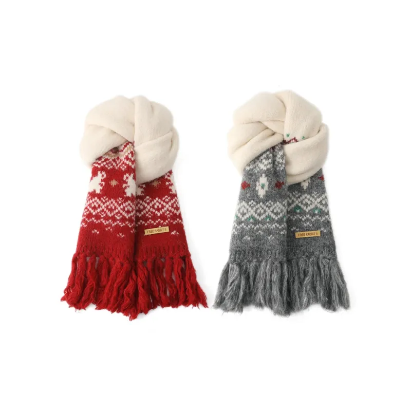 FREE RABBITⅡ Fall And Winter Thickened Warm Cold Resistant Atmosphere Scarf Unisex-4