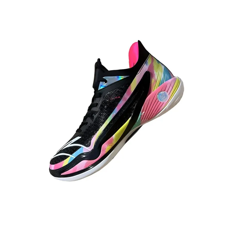 Anta Lighthearted 4 Cushioning Wear-Resistant Low-Top Basketball Shoes Men's Black Pink-3