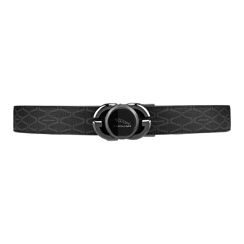 JAGUAR PVC Leather Belts Men's Black Width  3.5cm-3
