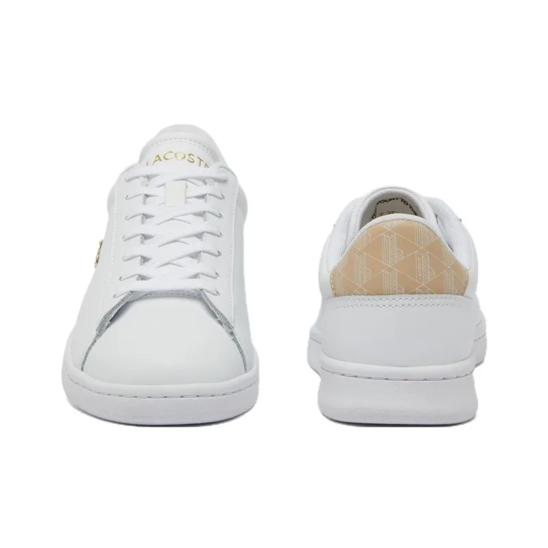LACOSTE Carnaby Set Low Top Skateboard Shoes Women's White Brown-3