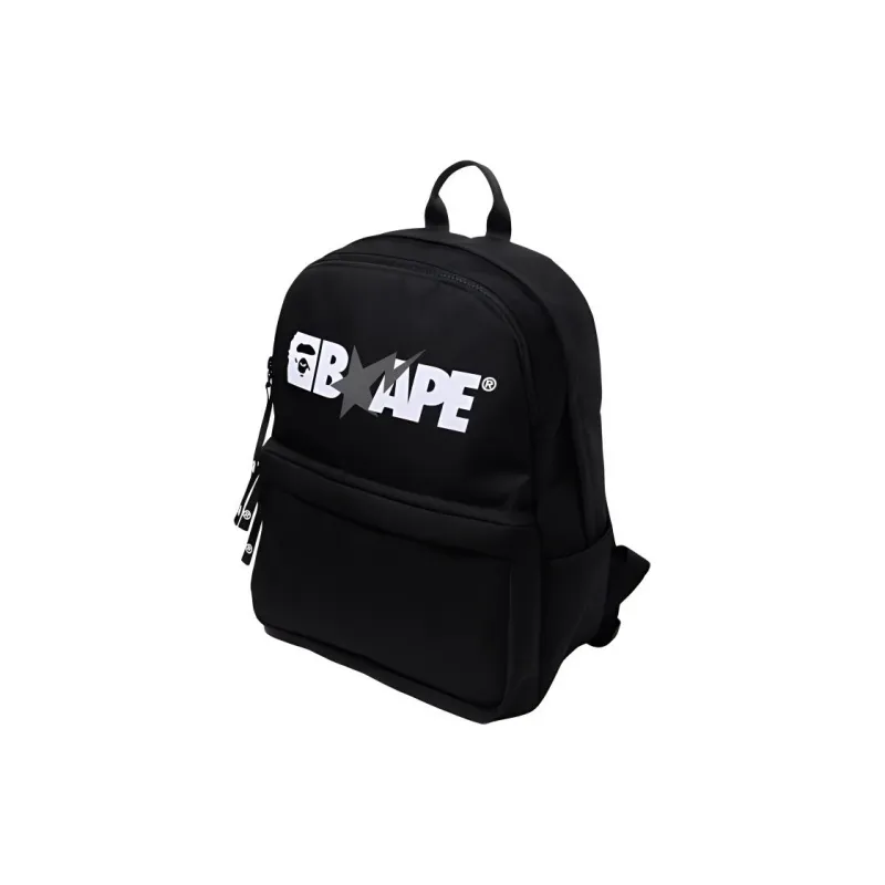 A BATHING APE Polyester Backpack Unisex Black-1