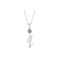 Plain Chain+Pendant+Crystal Diamond Blue+Letter Q