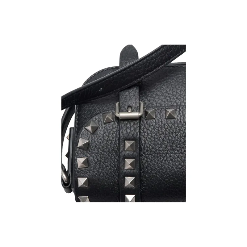 Valentino ROCKSTUD Grained Calfskin Crossbody Bag Shoulder Bag Mini Unisex Black-4