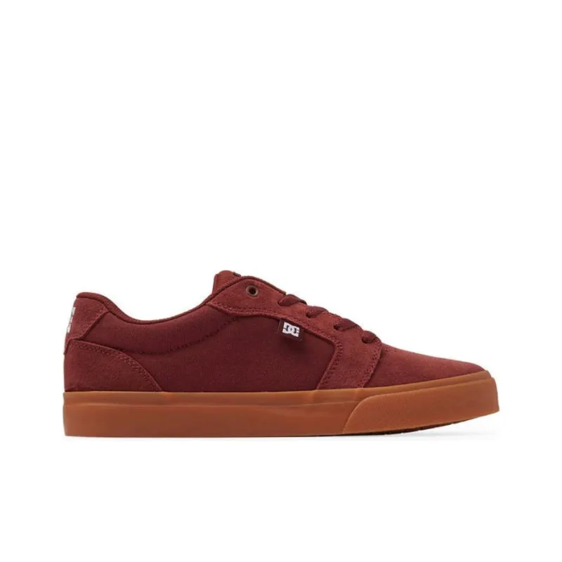 DC Shoes Anvil Wear-Resistant Low-Top Skateboard Shoes Men's Purple Burgundy-1