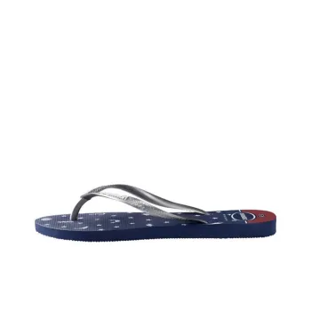 Havaianas Rubber Sole Flip Flops Women's Blue Silver