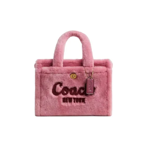 COACH Cargo Shearling Tote Bag Shopping Bag Crossbody One Shoulder Handbags Medium Size Women's Rose