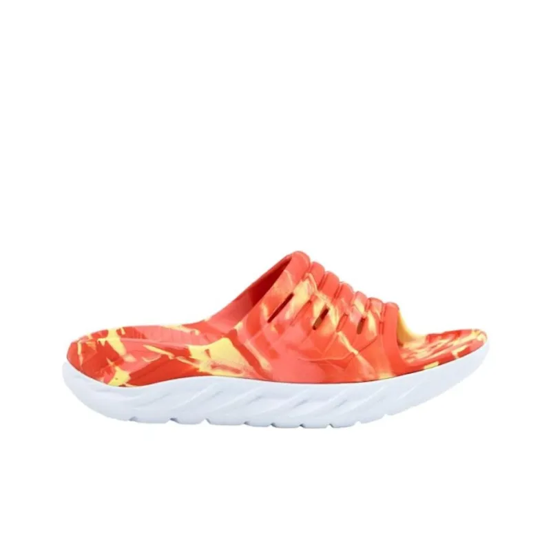 HOKA ONE ONE Ora Recovery Slide Swirl Yellow Pear Fiesta-1